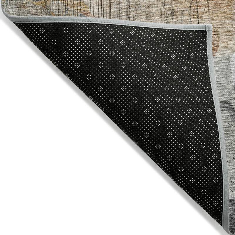 Machine Washable Indoor/ Outdoor Chantille Abstract Floral Rug