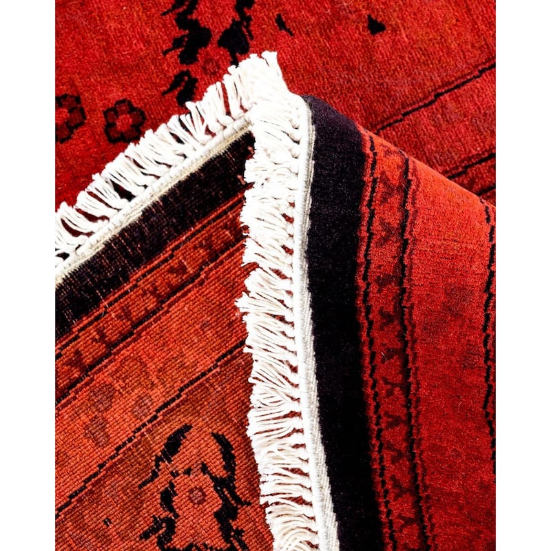 Fine Vibrance, One-of-a-Kind Hand-Knotted Area Rug - Orange, 6' 1" x 6' 1" - 6' 1" x 6' 1"