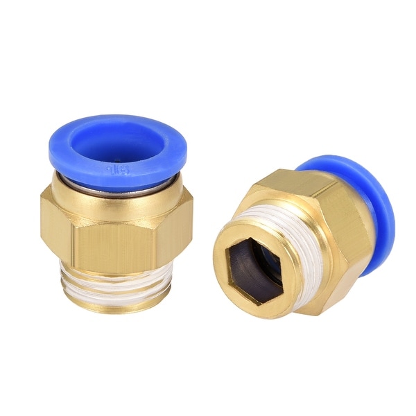 4 Pcs 1/2" G Male Straight Thread 16mm Push In Joint Pneumatic Quick Fittings