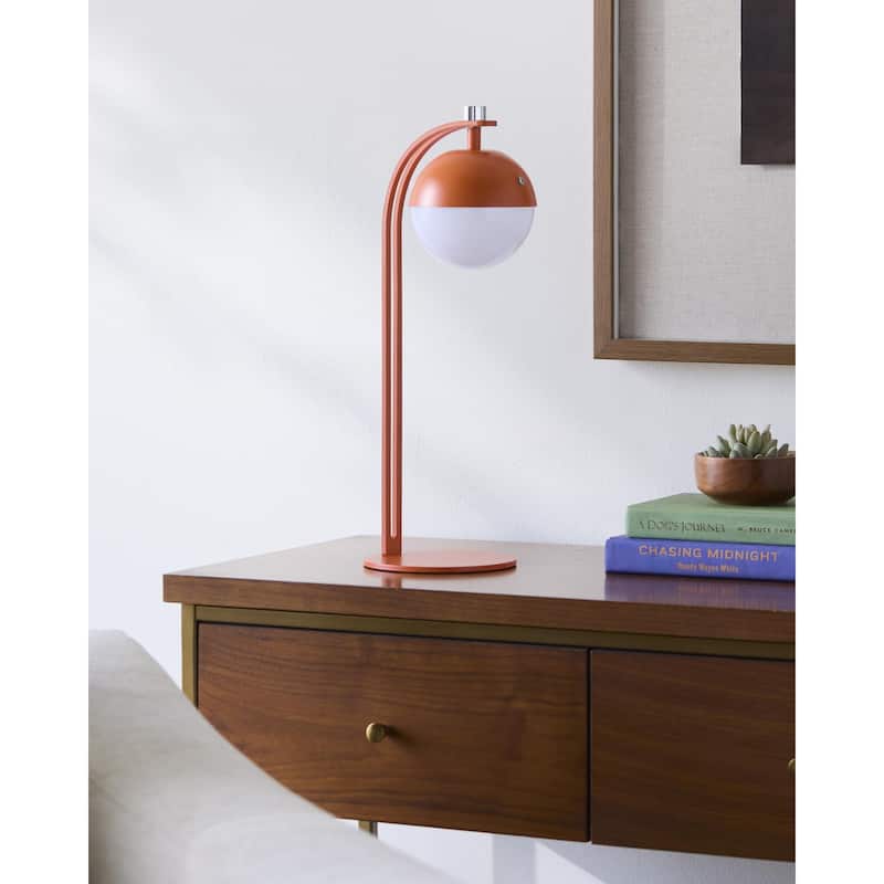 Livabliss Yuelin Traditional Accent Table Lamp - 17"H x 6"W x 6"D - Orange