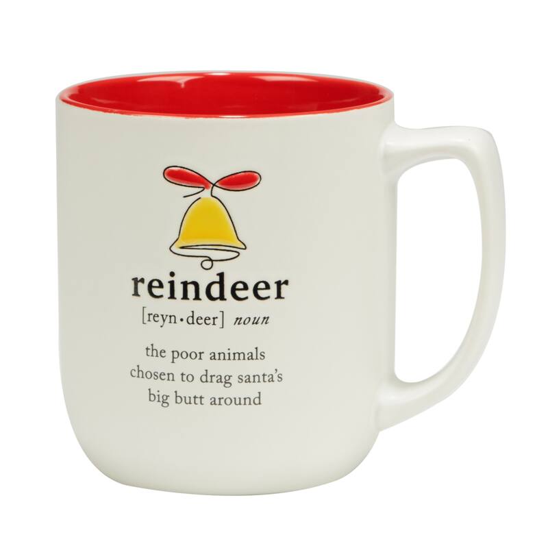 Certified International Christmas Fun Red Sayings 16 oz. Mugs, Set of 6 Assorted Designs