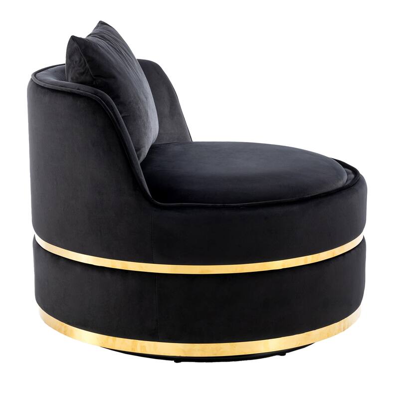 360 Degree Swivel Accent Chair Lounge Chair, Modern Barrel Chair Over-Sized Soft Chair with Seat Cushion