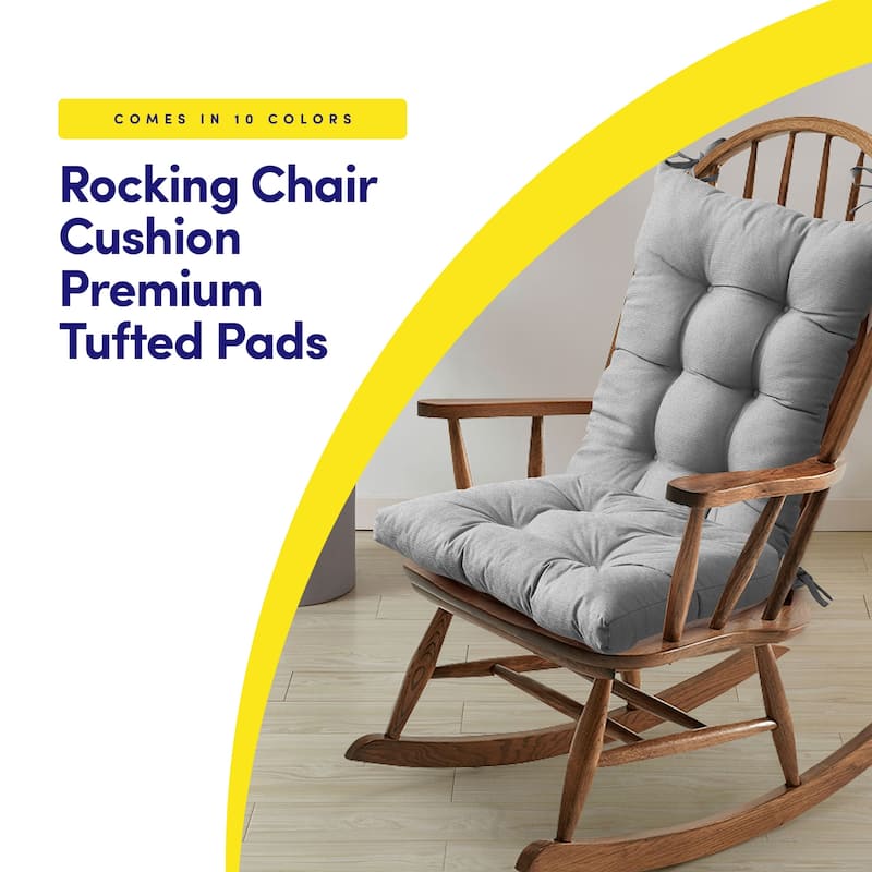 Sweet Home Collection Rocking Chair Tufted Non Slip Cushion Set