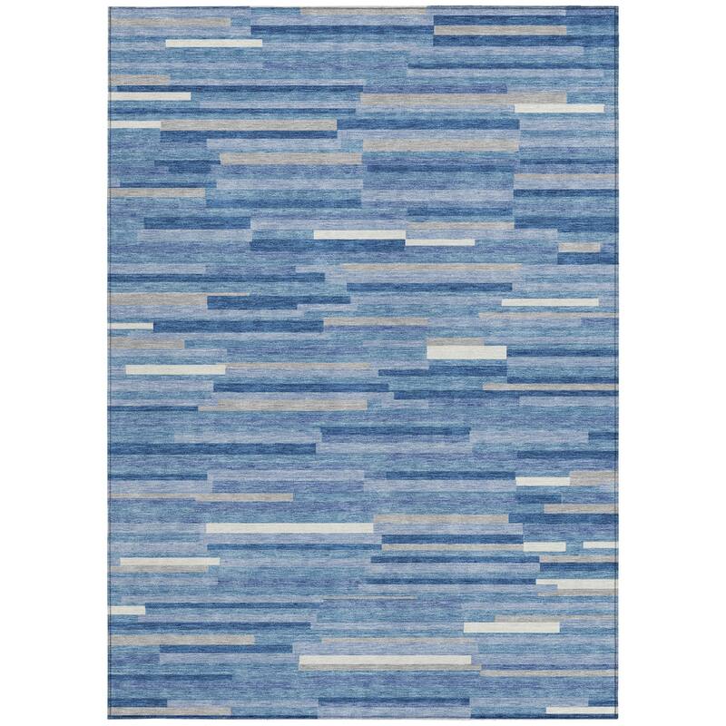 HomeRoots Striped Transitional Rectangle Outdoor Rug