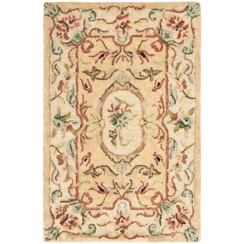 SAFAVIEH Handmade Bergama Agnetha Oriental Wool Rug - 2' x 3' - Light Gold/Beige