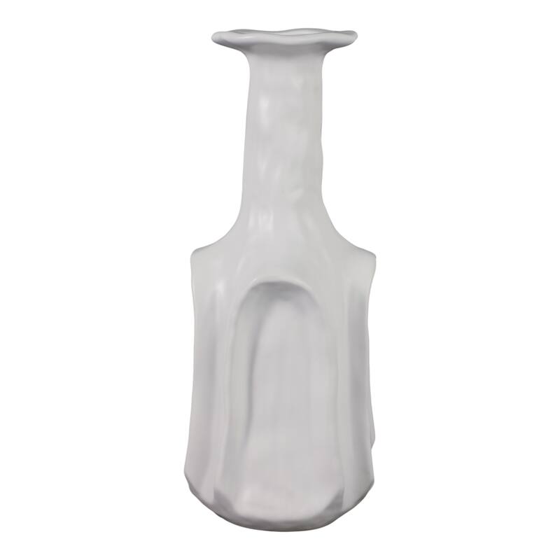 Decorative Vase - White Ceramic Sleek Design