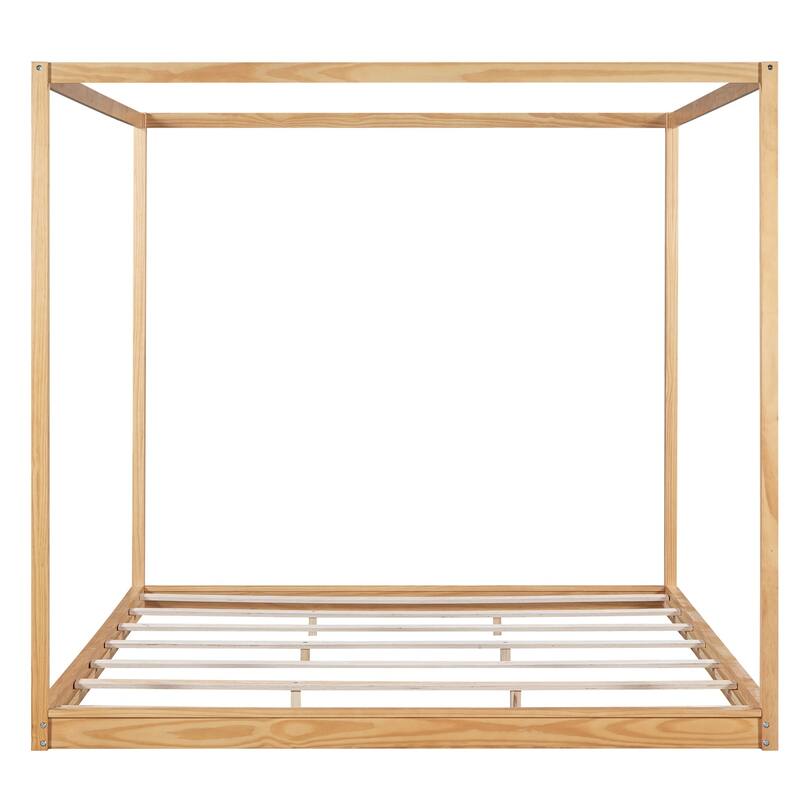Merax Canopy Platform Bed with Support Legs