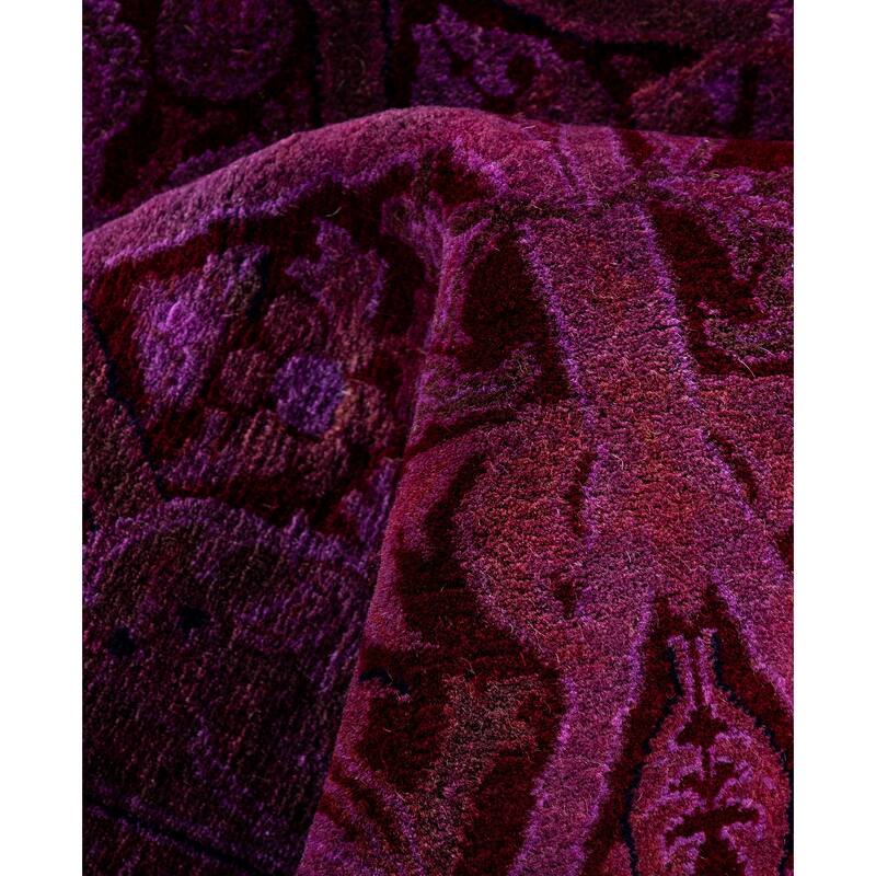 Overdyed One-of-a-Kind Hand-Knotted Area Rug - Purple - 6' 0" x 6' 2"