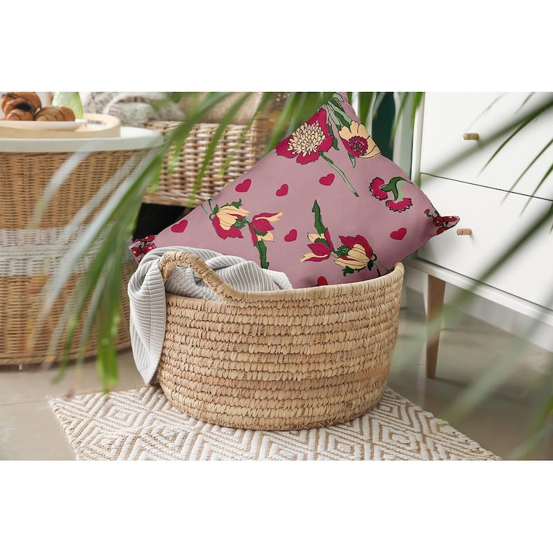 Love In The Garden Valentines Day Decorative Throw Pillow