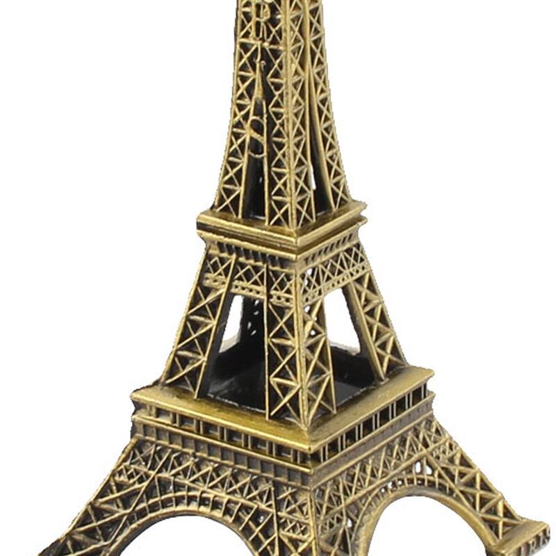 Home Office Desktop Decor Metal Miniature Statue Eiffel Tower Model Bronze Tone - Bronze Tone