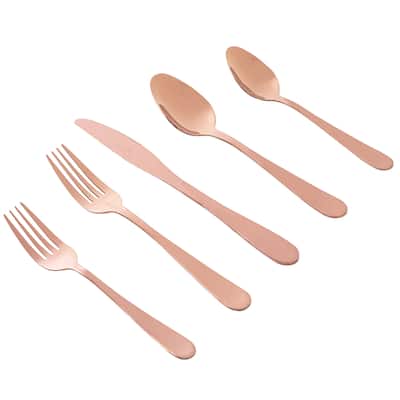 Gibson Home Stravida 20 Pc Flatware Set in Rose Gold Stainless Steel