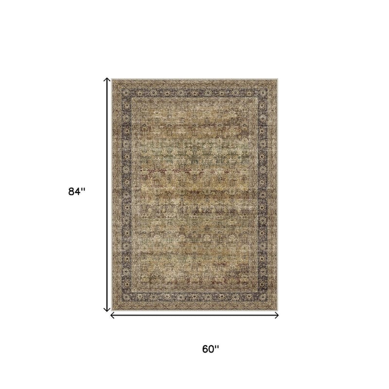 HomeRoots Floral Medallion Traditional Rectangle Area Rug