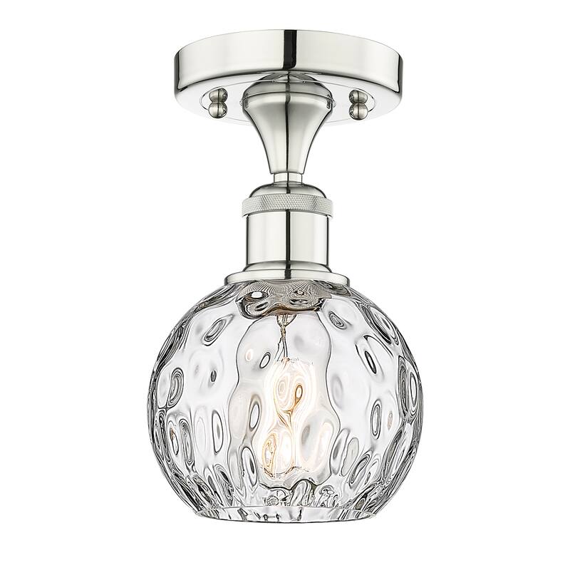 Innovations Lighting Edison Athens Water Glass - 1 Light 6" Semi-Flush Mount - Clear Water Glass/Polished Nickel