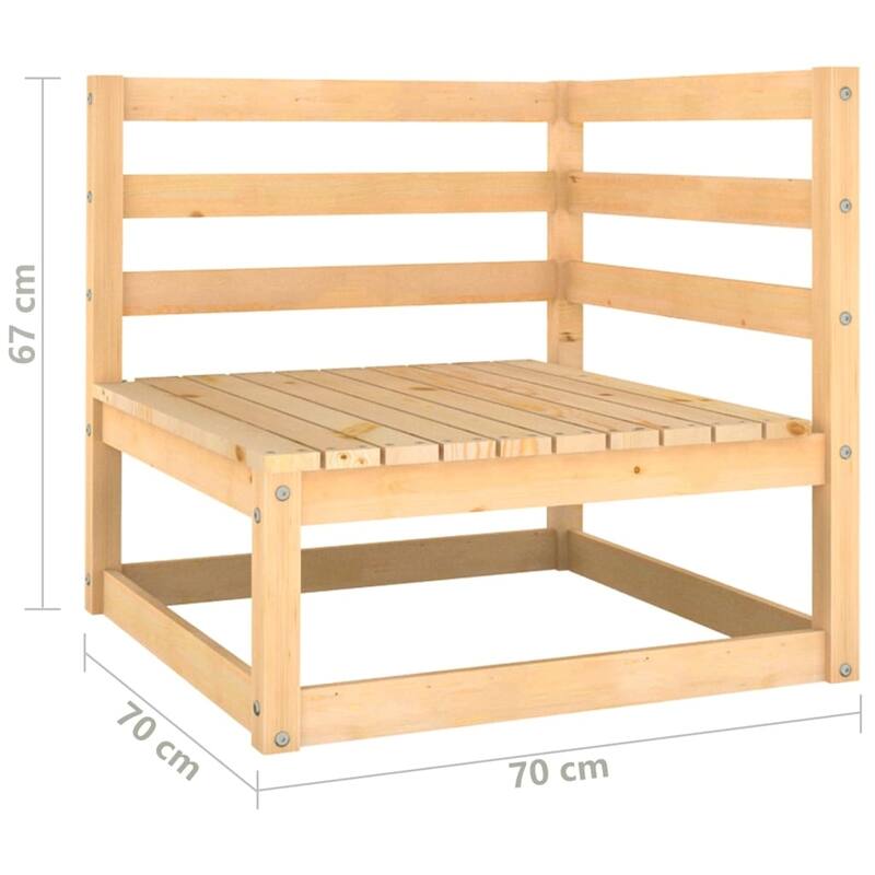 vidaXL Patio Furniture Outdoor Sectional Set with Cushions Solid Wood Pine