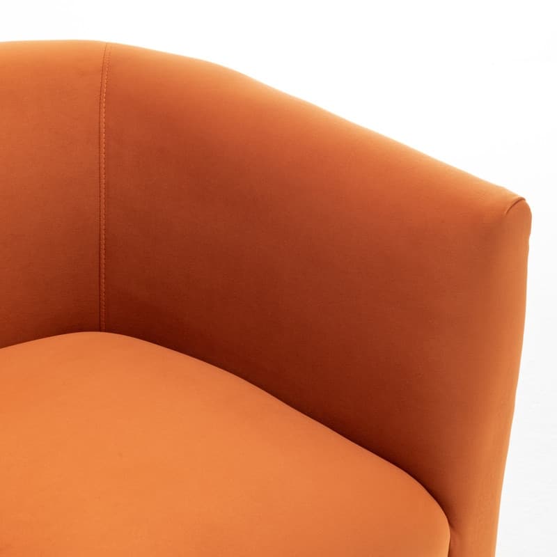 Modern Glam Velvet Upholstered 360 Degree Swivel Barrel Chair