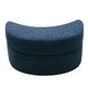 preview thumbnail 49 of 96, Upholstered Chenille Boucle Half Moon Storage Ottoman with Tray