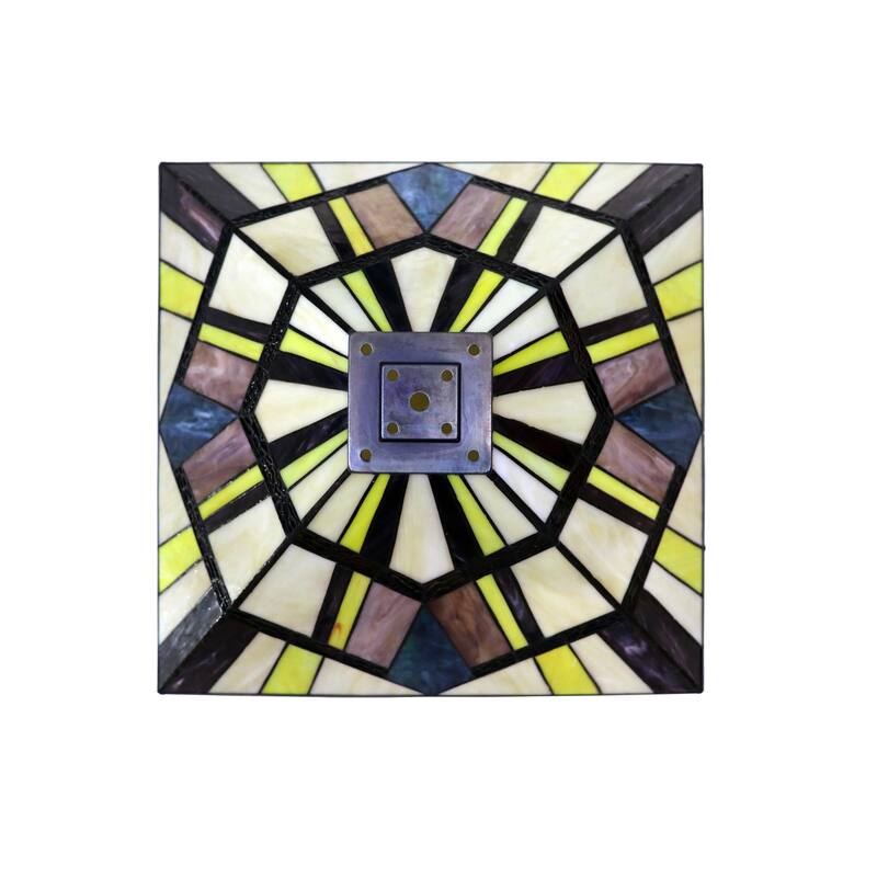 Tiffany-Style Mission Design Blackish Bronze Floor Lamp