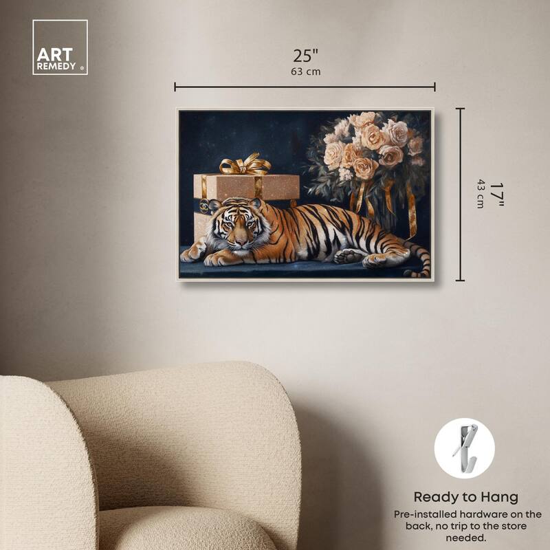 Tiger Glam Gift Boxes Canvas by Art Remedy