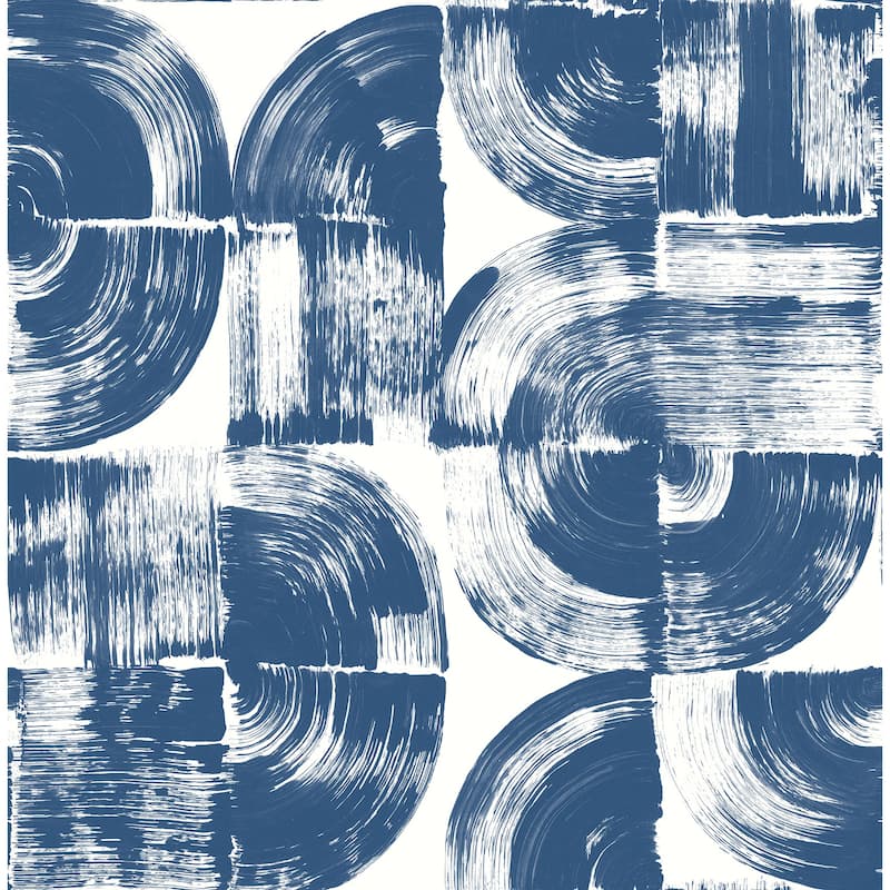 A-Street Prints Giulietta Blue Painterly Geometric Wallpaper