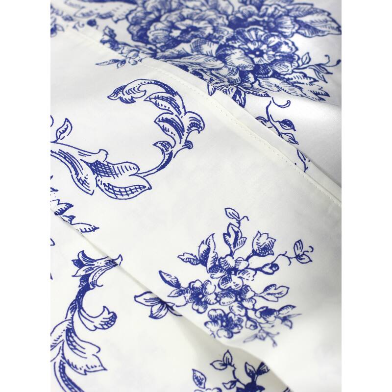 400 Thread Count Cotton Toile Pleat Sheet Set - 5 Color