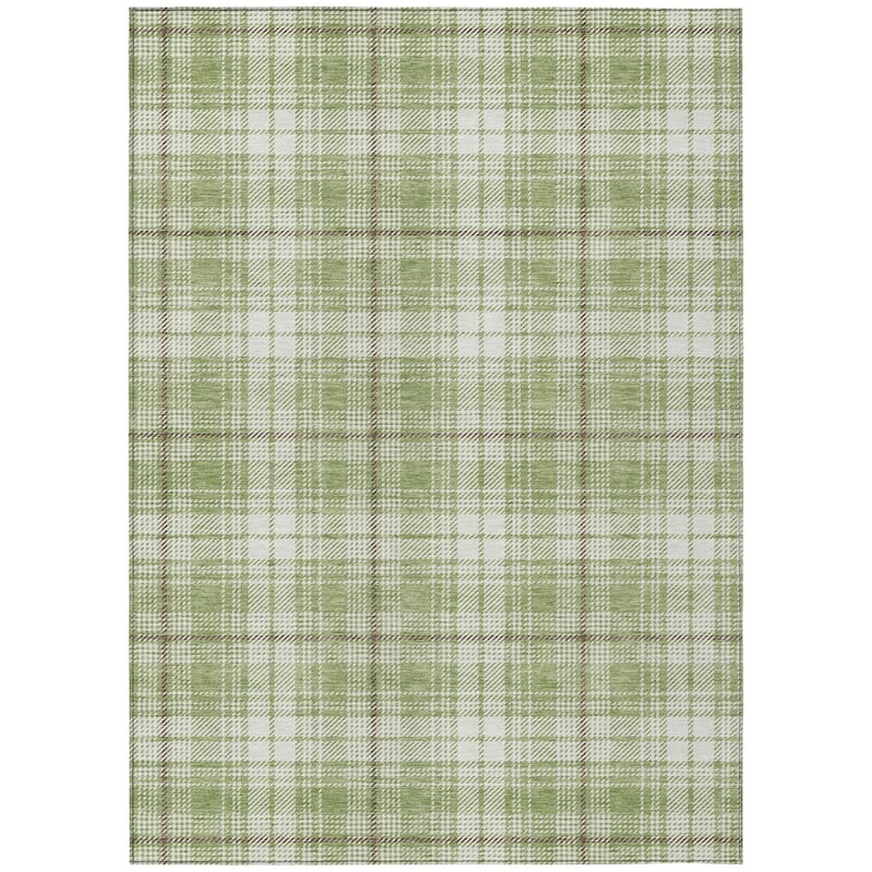 HomeRoots Plaid Transitional Rectangle Outdoor Rug
