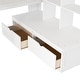 preview thumbnail 8 of 12, Multifunctional Design Loft Bed with Desk , Two Built-in Drawers, Storage Staircase and Shelves, Full Size, White