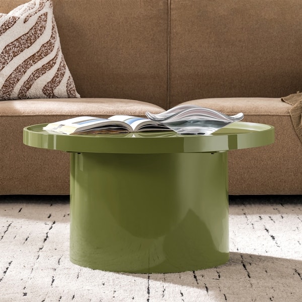 slide 2 of 16, HULALA HOME Modern Round Coffee Table with Enamel Finish