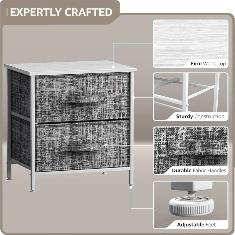 Nightstand with 2 Drawers