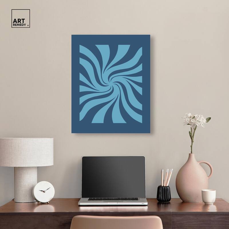 Carnaval Retro Blues Canvas by Art Remedy, Gallery Wrapped