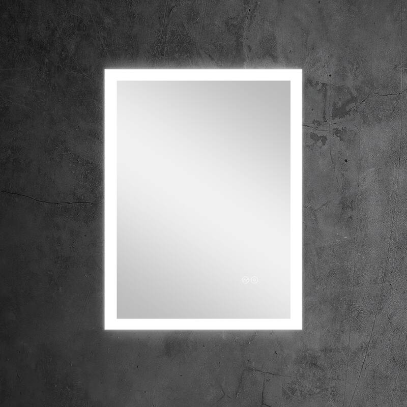 Wall Mounted Bathroom Frameless With Back/Front Light LED Mirror,Anti-fog