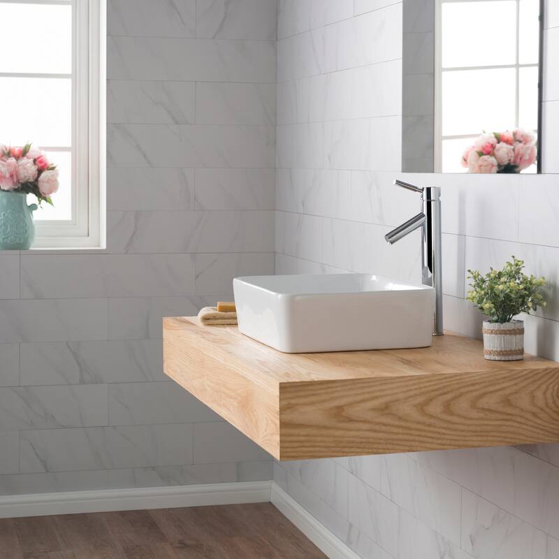 Kraus Elavo 19 inch Rectangle Porcelain Ceramic Vessel Bathroom Sink