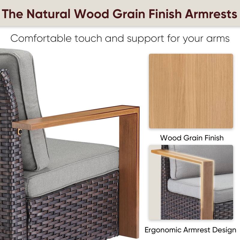 Outdoor Swivel Chair with Thick Cushion