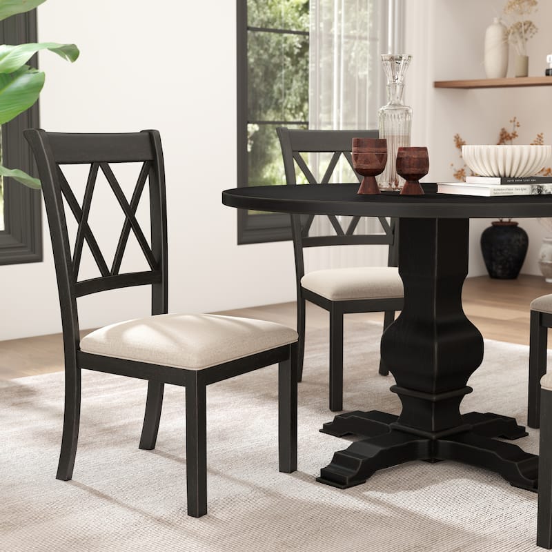 Roundhill Furniture Havre 5-Piece Pedestal Round Dining Set