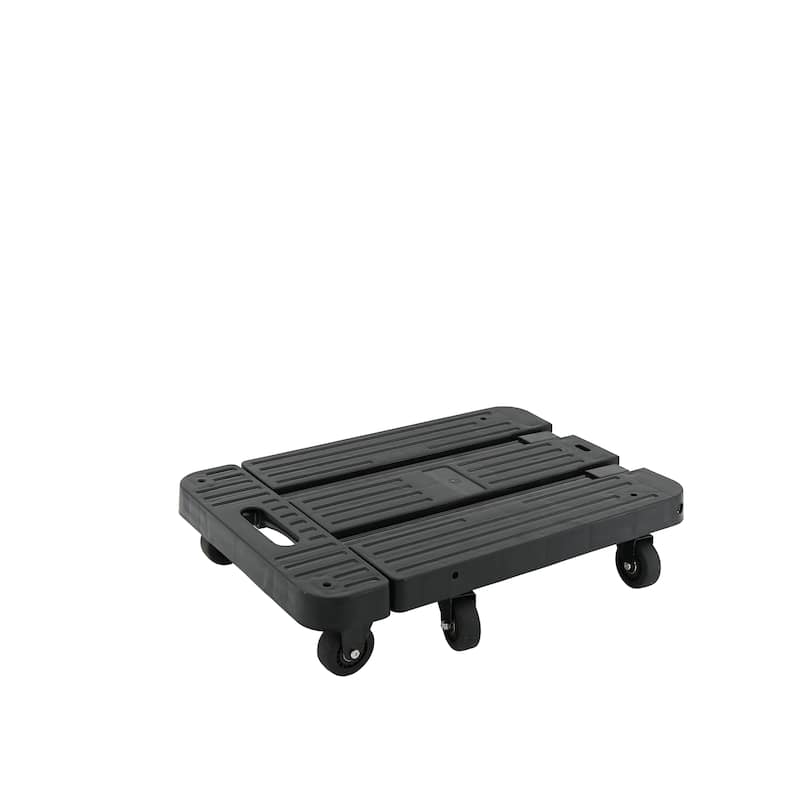 Jiallo Heavy Duty Foldable Utility Dolly Platform Crate with 6 omnidirectional wheels & Telescopic Handle (Black Color)
