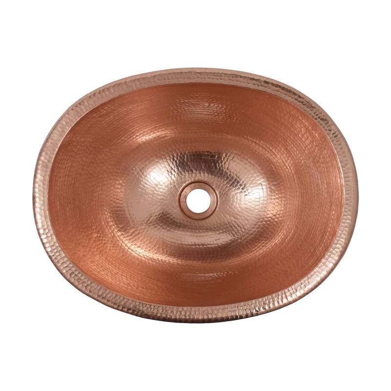 Cameo Hand Hammered Copper Undermount/ Drop-in Oval Bathroom Sink
