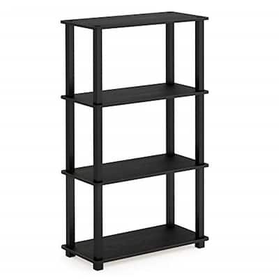 4 Tiers Wood Household Shelving Unit in Americano/Black (23.58 in. W x 43.27 in. H x 11.61 in. D) - 23.58