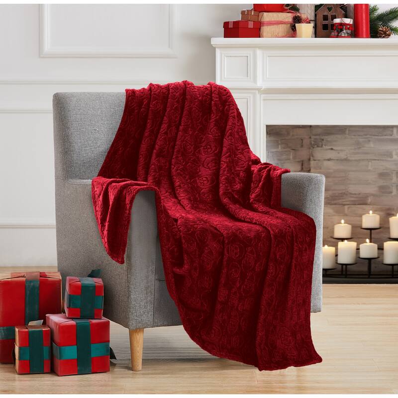Santa Hat Emb Throw 50x70 Green - Red
