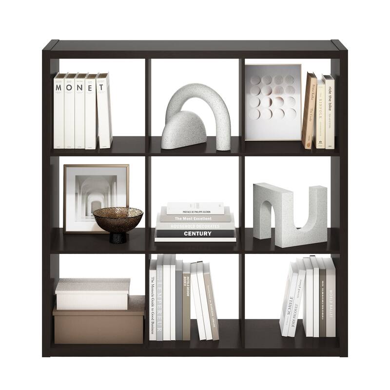 Furinno Cubicle Open Back Decorative Cube Storage Organizer, 9-Cube