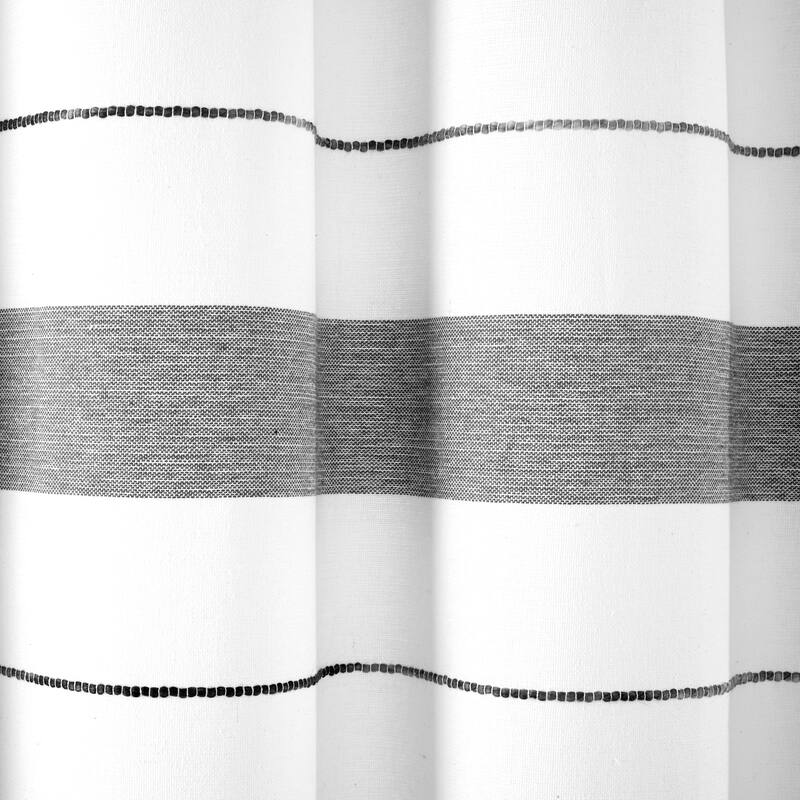 Lush Decor Chic Stripe Yarn Dyed Eco-Friendly Recycled Cotton Shower Curtain Single