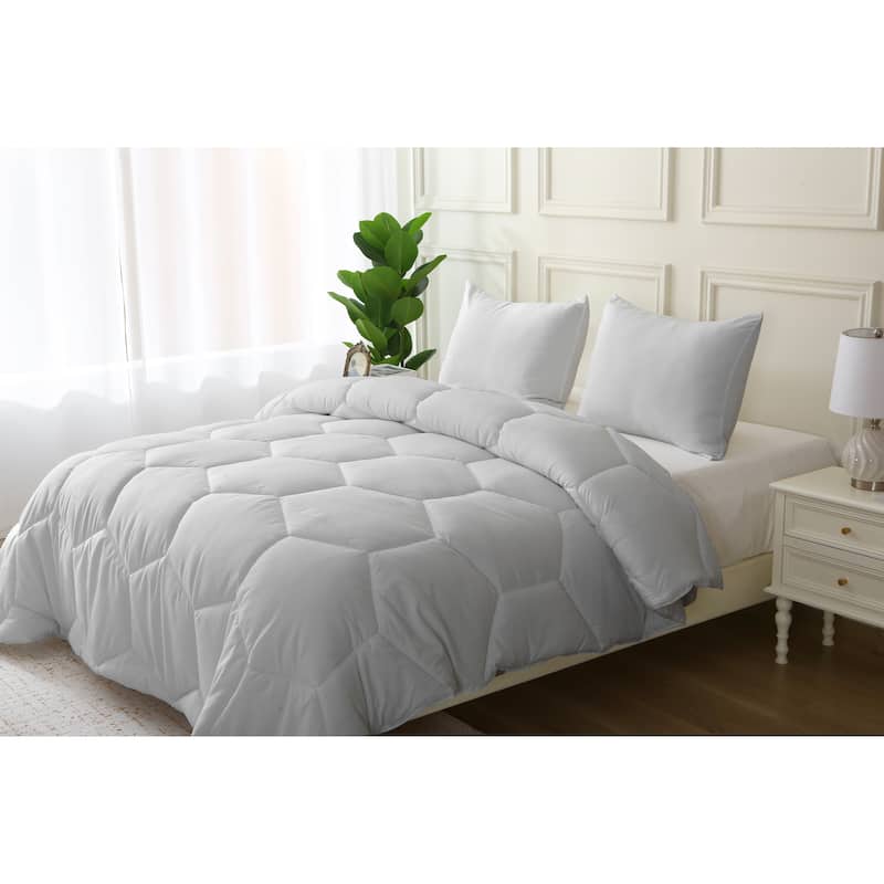Better Style Home Oversized Microfiber Honeycomb Comforter Sets