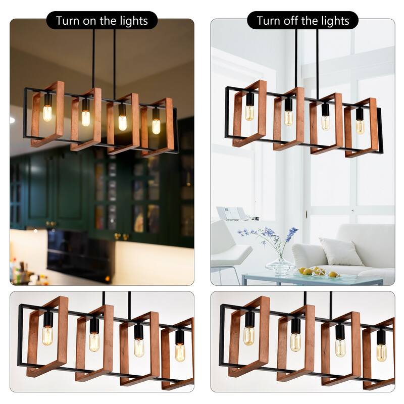 10-Light Black Farmhouse Chandelier, Crystal Linear Pendant Lighting for Dining Room, Kitchen Island, Bar Area, G9 Bulb,40W Max