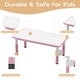 preview thumbnail 14 of 19, Kids Table and 4 Chairs Set with Graffiti Desktop Height Adjustable