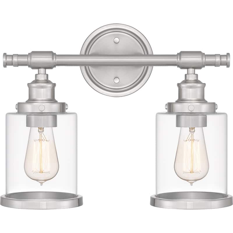 Dixie 2-Light Brushed Nickel Vanity Light