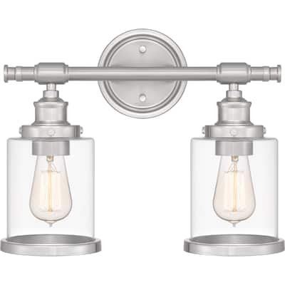 Dixie 2-Light Brushed Nickel Vanity Light