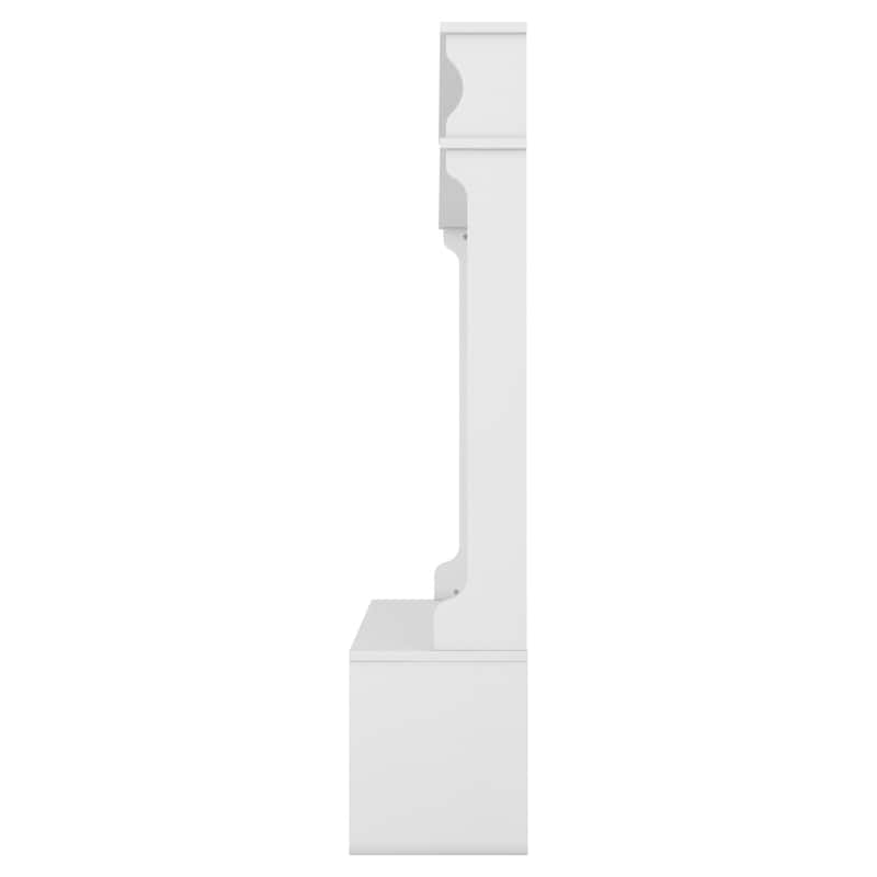 74.8'' Modern Entryway Hall Tree - Shoe Cabinet with Sliding Doors and Coat Rack