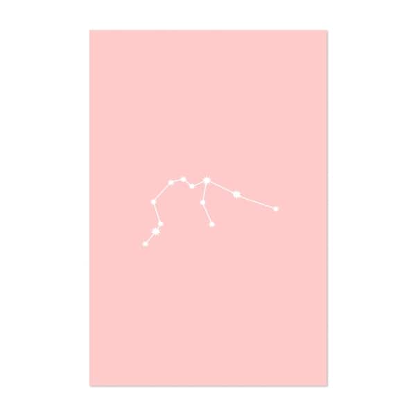 Aquarius Zodiac Constellation Soft Pink Digital Art Print/Poster - Bed ...
