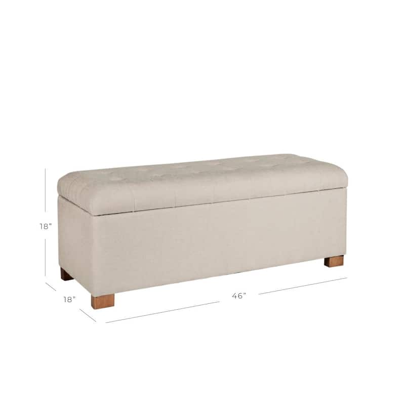 Porch & Den Camero Beige Tufted Storage Bench