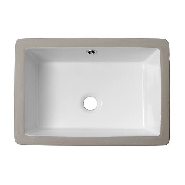 LORDEAR 18 in. Undermount Bathroom Vessel Sink Modern Rectangle Porcelain Ceramic Lavatory Vanity Bathroom Sink in Pure White