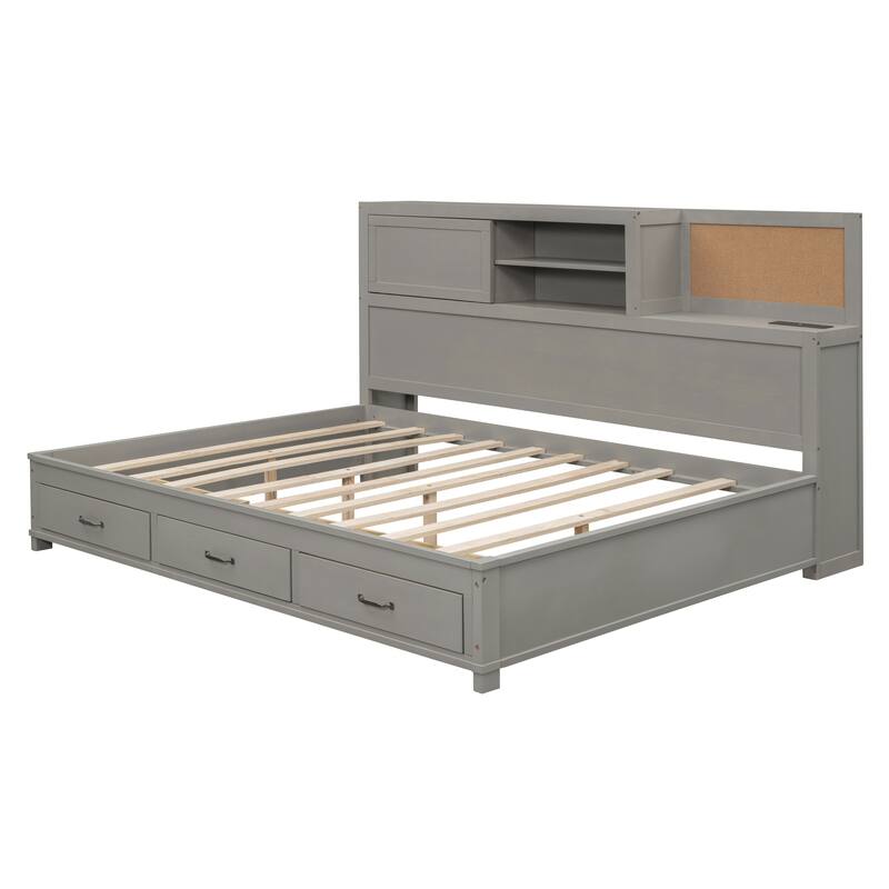 Wooden Daybed with 3 Storage Drawers and a set of Sockets and USB Ports