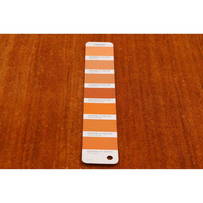 Kashkuli Gabbeh Orange Rug 4'10" x 4'10" - 4'10 x 4'10
